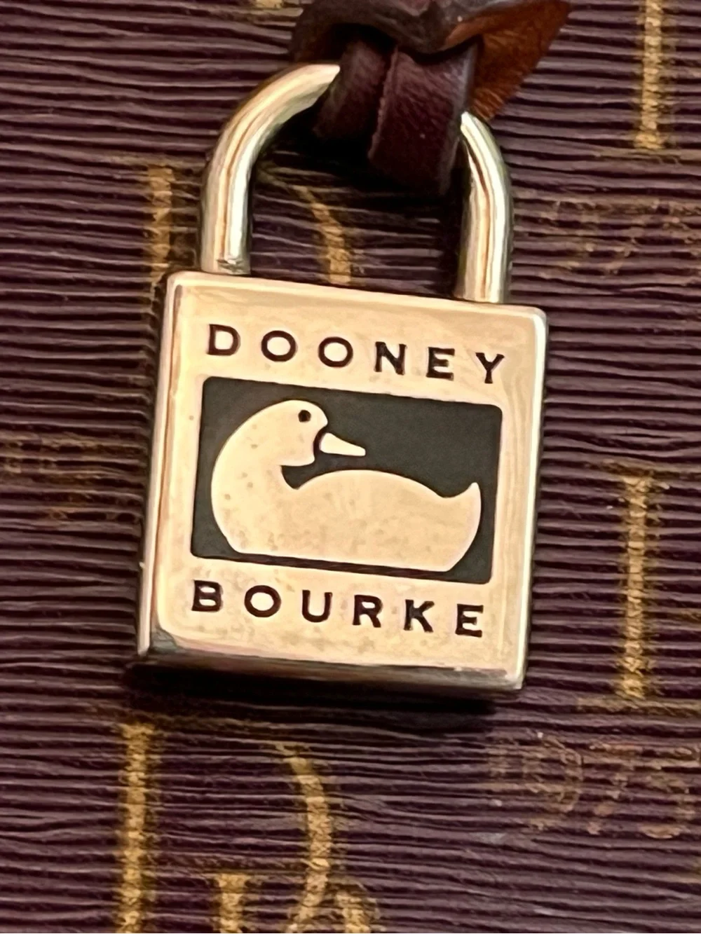 Dooney & Bourke Burgundy 1975 Logo Satchel with Gold Accents